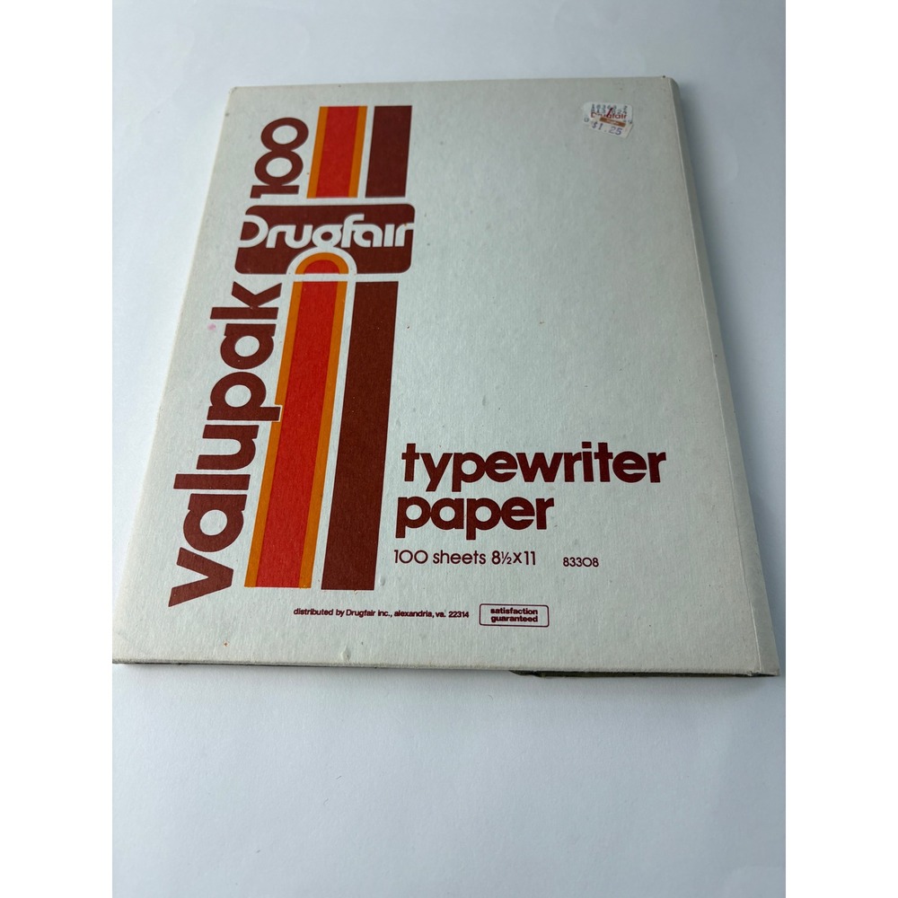 Vintage‎ Valupak Typewriter Paper Drugfair 8.5x11 83308 78 Sheets